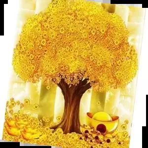 황금나무보석십자수 황금 금전수 (패브릭) 보석십자수 40x50