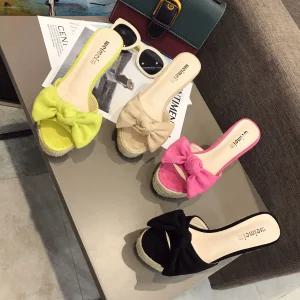 키높이 웨지힐 슬리퍼리본 가보시 웨지 사무실 바캉스