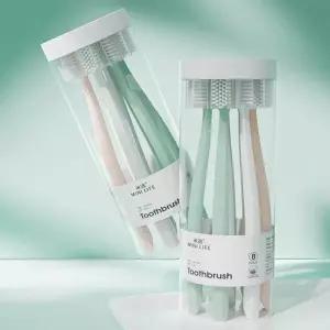 [셀러에이드]미세모 휴대용 칫솔 8개입 클린라이프 개인용 위생용