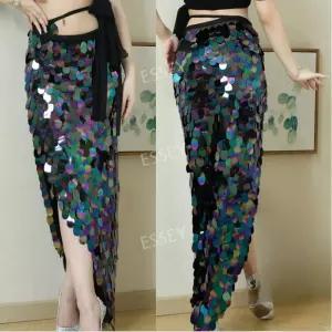 밸리댄스의상 탑 힙 스커트 스카프 댄스복 밸리복 스팽글 상의