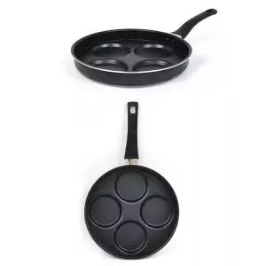 원형 4구 후라이팬 에그 계란 24x4cm 8호달걀 케이크 케이크팬 토스트 핫케이크 4에그