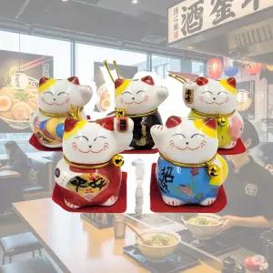 미니장식 소품 세라믹 일본 전통 복고양이 5종 세트 마네킨네꼬 개업선물 집들이 행운 손흔드는 키네코 특