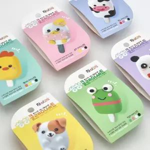 상상클레이 애니멀바 만들기 12개 1세트4색 컬러 점토놀이 오리 강아지 미술 아이스크림바 젖소