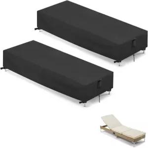 히티커버 2팩 파티오 체이스 라운지 커버 83인치 직사각형 방수 야외 의자 수영장 가구 83 x 30 12인치