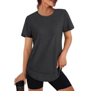 3rdhill 여성 운동복, 반팔 크루넥 스포츠 요가 러닝 셔츠 퀵 드라이 의상 S-3XL 출시