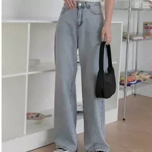 [퍼니메이커]연청 하이웨스트 와이드핏 스트레이트 여성 청바지 여성청바지 봄청바지 데님팬츠 데님바지 여