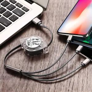 멀티충전 릴타입 간편 케이블 3in1 5핀c핀 1m