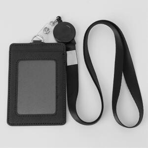 [2개구성] 케이스 블랙 신분증 이름표 출입증 줄 릴홀더 목걸이 IOWFFVDMH