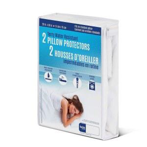 Safdie & Co. 베개 보호대 커버 방수 퀸, 2개 세트, 흰색,