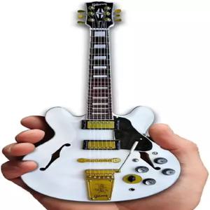 AXE 헤븐 알렉스 라이프슨 시그니처 ES-355 깁슨 알파인 화이트 미니어처 기타 모델 10인치 L x 4인치 W