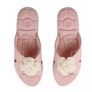 거실용 슬리퍼 플라워 패턴 지압형 가벼운 실내화 핑크색 WFJPACP