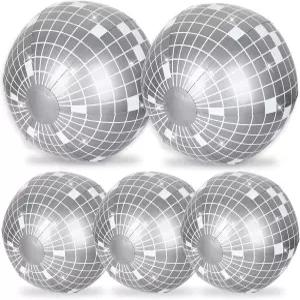 실내 야외 여름 해변 스포츠 테마 파티 장식용 Whaline 5Pcs 풍선 디스코 비치 볼 24인치 및 16인치 원형