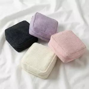 다용도 코듀로이 생리대 화장품 파우치