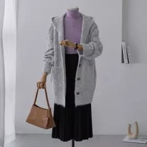 [리센] 디엔꽈배기후드가디건 데일리 중년여성 -ZLCA2601004-