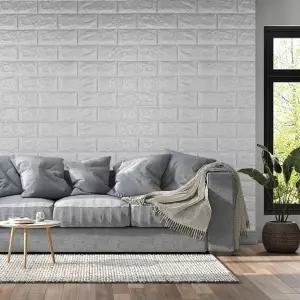 폼블럭 블럭아이 10mmX1mX10m 실버그레이/방수단열재 벽돌 시트지 결로방지 스티커   거실 셀프도배