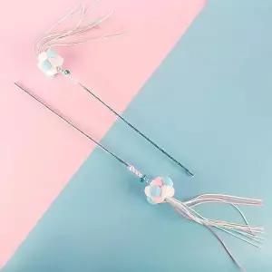 [하프클럽/알티피아]폼폼이 낚싯대장난감 낚싯대 고양이 장난감 블루