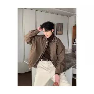 남성 코트 가을 겨울 방학 투피스 자켓 체크 칼라 OP4