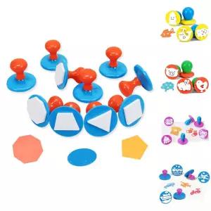 라인스탬프도형 10종 세트/재료/한글/어린이집/유아/장난감/어린이/놀이/완구/숫자/도장/미술