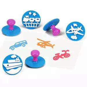 키즈아트 스탬프이동수단 6종 세트/재료/한글/어린이집/유아/장난감/어린이/놀이/완구/숫자/도장/미술