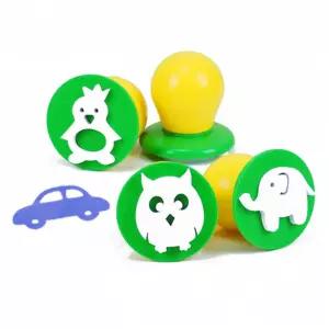 도장놀이 에그 스탬프 4종세트 (동물원)/숫자/도장/미술/준비물/재료/한글/어린이집/유아/장난감/어린이