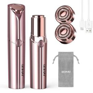 여성용 안면 제모, 얼굴, 입술, 턱용 전기 무통 충전식 제모기, 교체 헤드 2개 포함