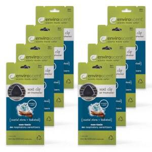 환경 친화적인 무독성 자동차 통풍구 클립 | 일회용 자동차 방향제 | 각각 30일 이상 지속되는 자동차 향, 8 카운트 (코스트 & 티크우드)