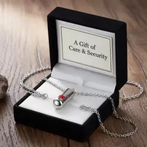 생명 초경량 트렌드 추천 약통 레드 메디 케이스 캡슐 알약 보관 심볼 목걸이 비상약