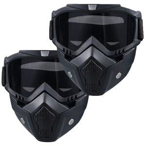 페인트볼 마스크 김서림 방지, 전술 풀페이스 스키 고글 탈착식 조절 가능, 오토바이 라이딩 얼굴 보호