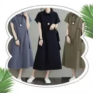 이쁘다요 린넨 원피스 여름 롱 카라 WFLMPJC