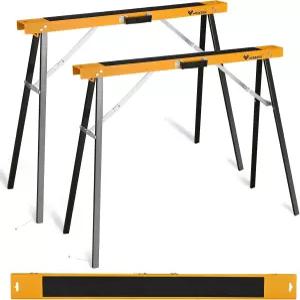 워크세스 톱 2 팩 접이식 휴대용 550파운드 무게 용량 다리 및 간편한 손잡이