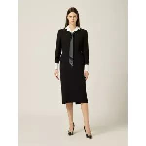 [모조에스핀]배색카라 스카프포인트원피스 J243MSE023_DG