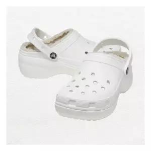 [크록스]클래식 플랫폼 라인드 화이트 207938-100