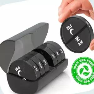 럭스링크수입 영양제케이스 약통 일주일 요일 휴대용 알약케이스 투명블랙 29WCFBCB5O