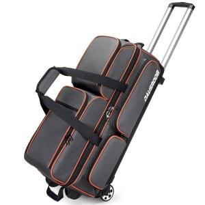 다우스루브 볼링 볼백, 바퀴 달린 볼 더블 롤러 볼링백 3개 - 900D 옥스포드 방수 PU(대형 분리형 신발 수납공간 및 오버사이즈 액세서리 포켓 포함)