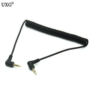 코일 오디오 케이블 잭 직각 90 도 3.5mm Aux M 모바일 자동차 라인 MP4 플레이어 AUX 코드 1m