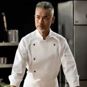 쉐프복고급 블랙 화이트 조리복 호텔 뷔페 레스토랑