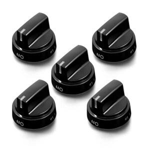 애니파트 WB03X24759 스토브 노브 GE 쿡탑 가스레인지용 교체 부품 블랙 플라스틱 KIP 5G92 222D5793 스토브탑 JGBS66DEK4BB 버너 제어 오븐 5개