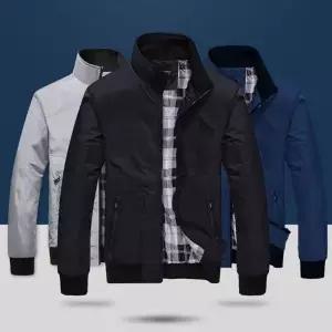 남성 간절기 윈드 브레이커 크롭 자켓 바람막이 점퍼 가을 체크 퀼팅 아우터