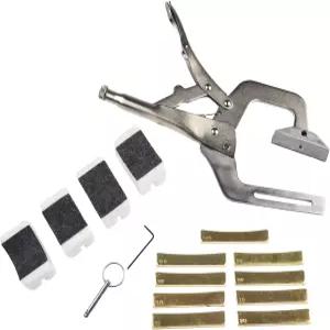 프렛 프레스 도구 조절 가능한 엄지바퀴 클램핑 설치 도구가 있는 휴대용 프레스(9개의 반경 인서트가