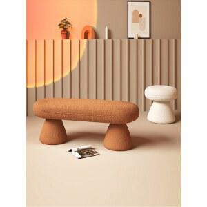 디자인스툴 고인돌 가죽 현관 매장 램스울 심플 인테리어 소파 80x40x43cm