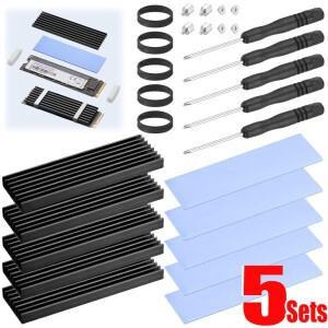 2280 M.2 SSD 히트싱크 솔리드 스테이트 하드 디스크 알루미늄 스틸 라디에이터 열 패드 포함 PC/PS5/PS5