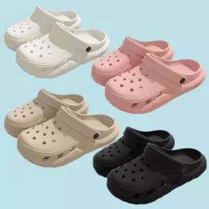 고효율 1+1 남여공용 반샌들 펀칭 슬리퍼 발편한 여름구멍 소음방지 바닷가 커플 아쿠아