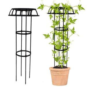 식물 등반을 위한 퀴베이 가든 트렐리스, 식물 등반을 위한 41.3인치 버섯 탑 트렐리스 2팩, 덩굴 장미 꽃 토마토 지지대 야외용 방청 금속 식물 꽃 트렐리스