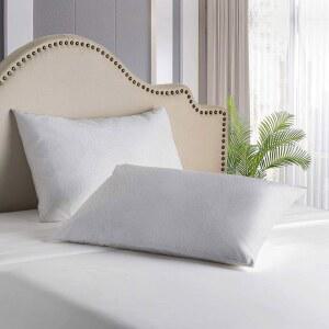 디 컬렉션 방수 베개 보호기 커버 12x20 사이즈 (흰색) 지퍼 클라우저 2종 세트, 효과적인 방진 및 부드러운 조용한 테리 코튼