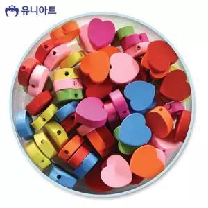 유니아트 5000통 (모양비즈 11번) 나무비즈 (하트) (P0000BFW)/쥬얼리/악세사리/열쇠고리/키링/만들기/취미