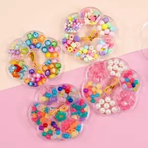 구슬 비즈 세트/재료/보석/목걸이/만들기/팔찌/컬러/꿰기/공예줄/공예/악세사리/키트/칼라/끼우기/DIY/미니