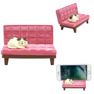 귀여운 고양이 동물 휴대폰 스탠드 책상 소파 미니어처 스마트폰 홀더 사무실 홈 장식 피규어용 거치대