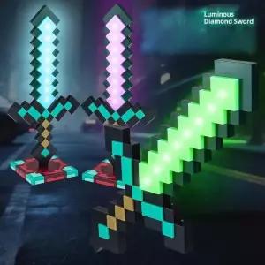 마인크래프트 장난감 다이아몬드 검 LED 발광 놀이 장난감