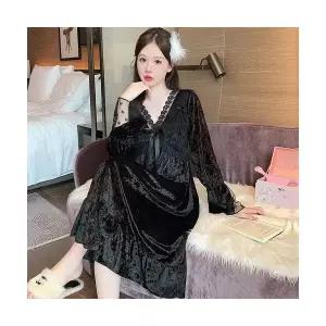 커플 잠옷세트 오렌지 하트 겨울 레이스 큐빅 미디엄 슬립 밴드 탈부착 패드 OP4