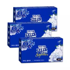 [피죤]건조기용 섬유유연제 아이스플라워 40매 x 3개